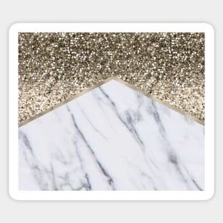 Shimmering golden chevron marble Sticker